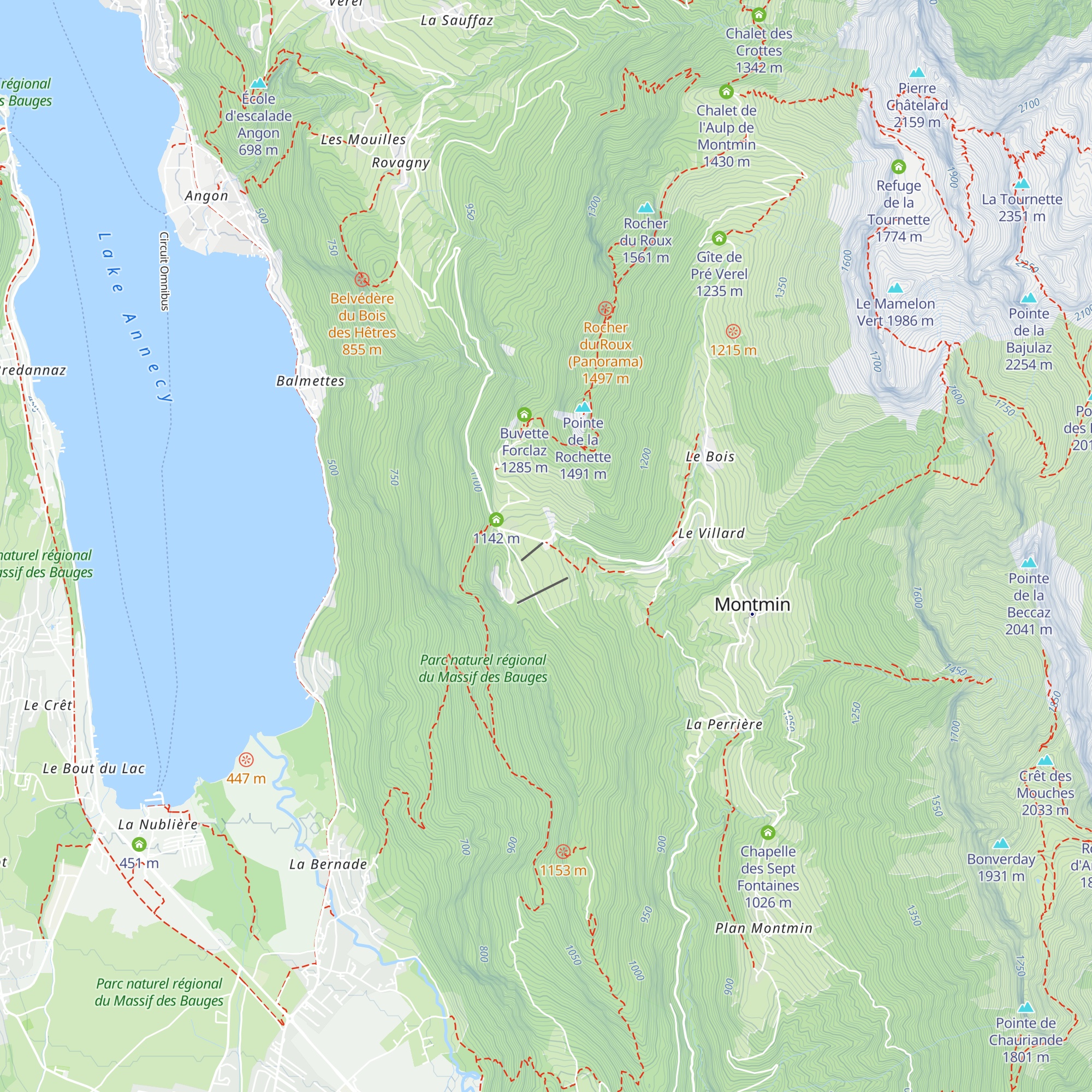 L'Auberge de Montmin map