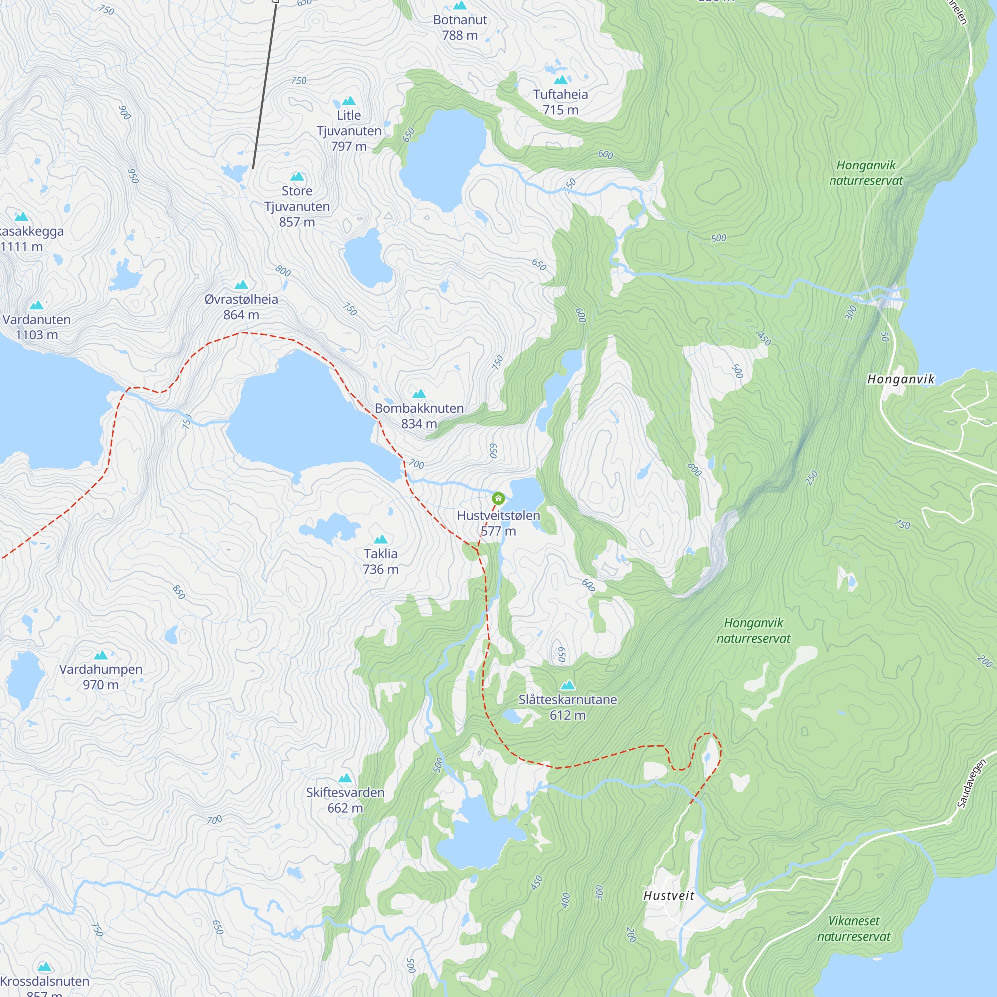 Hustveitstølen map