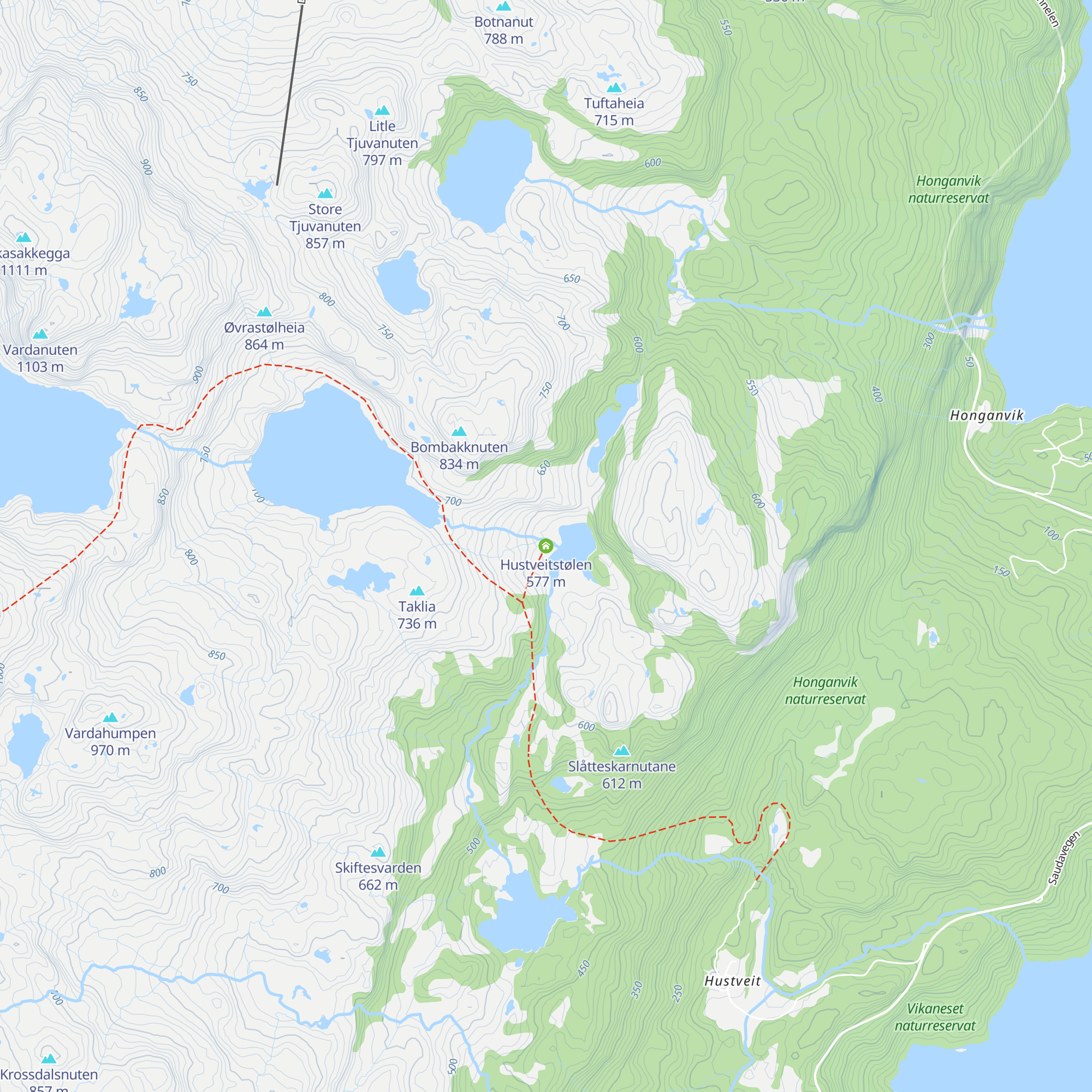 Hustveitstølen map