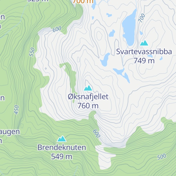 Map of Øksnafjellet