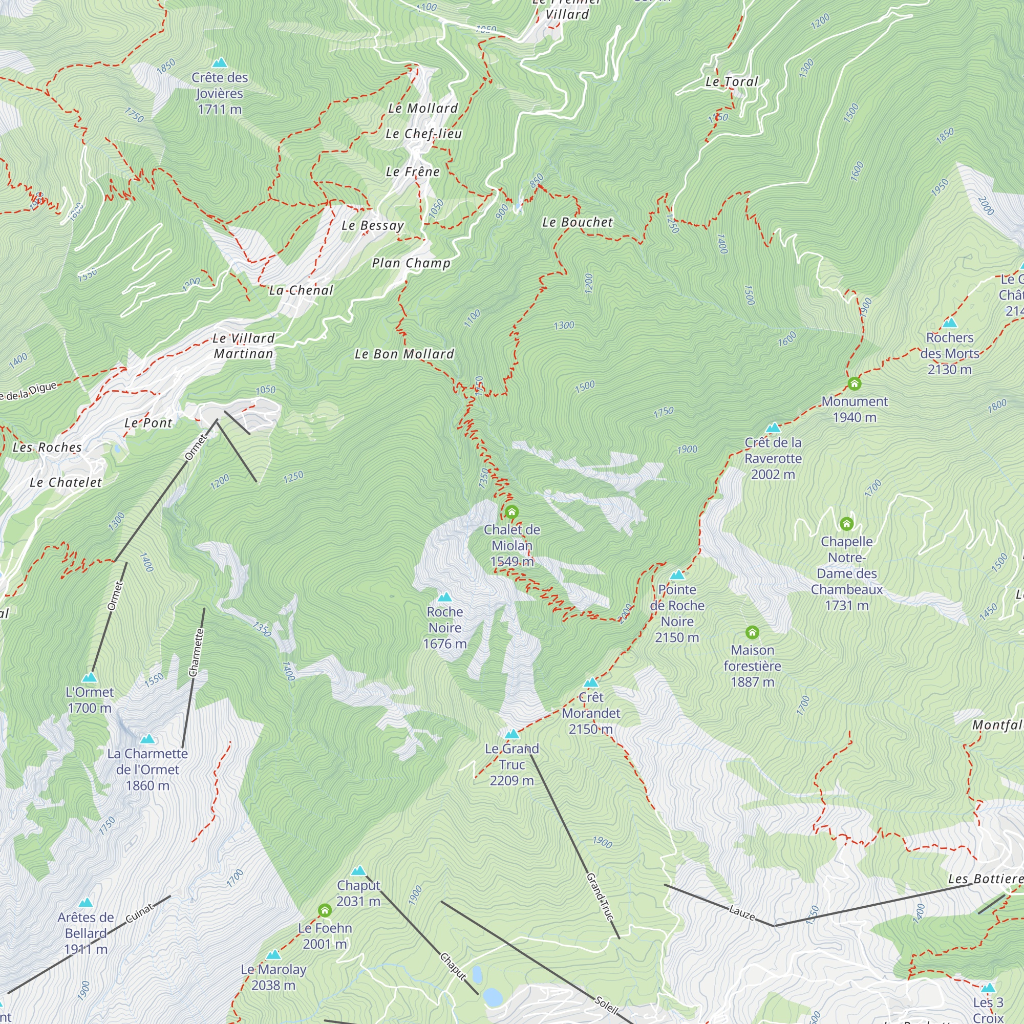 Chalet de Miolan map