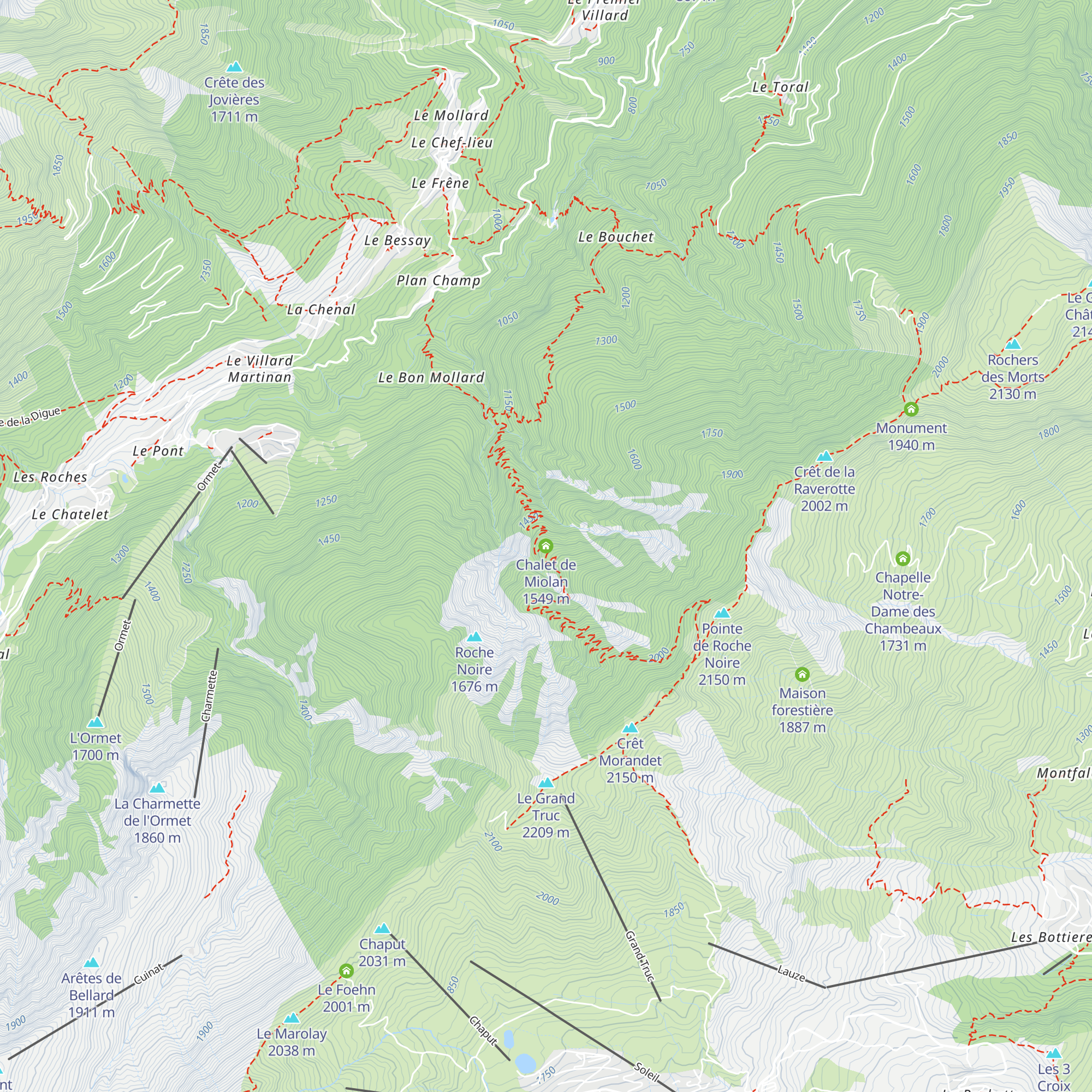 Chalet de Miolan map