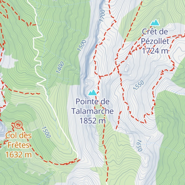 Map of Pointe de Talamarche