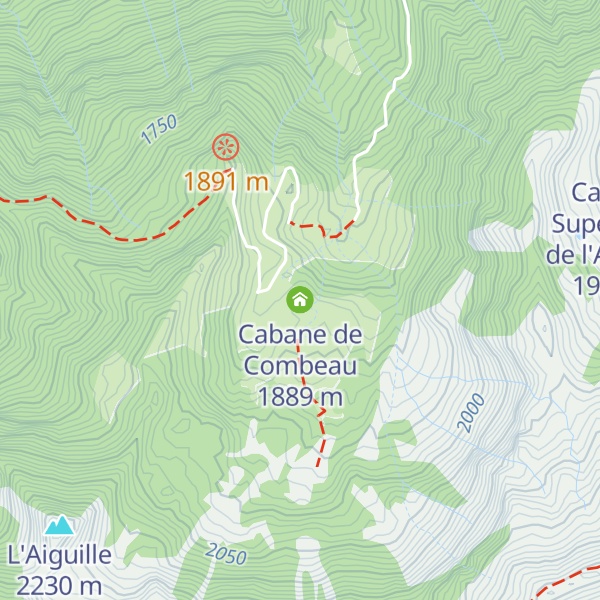 Map of Cabane de Combeau