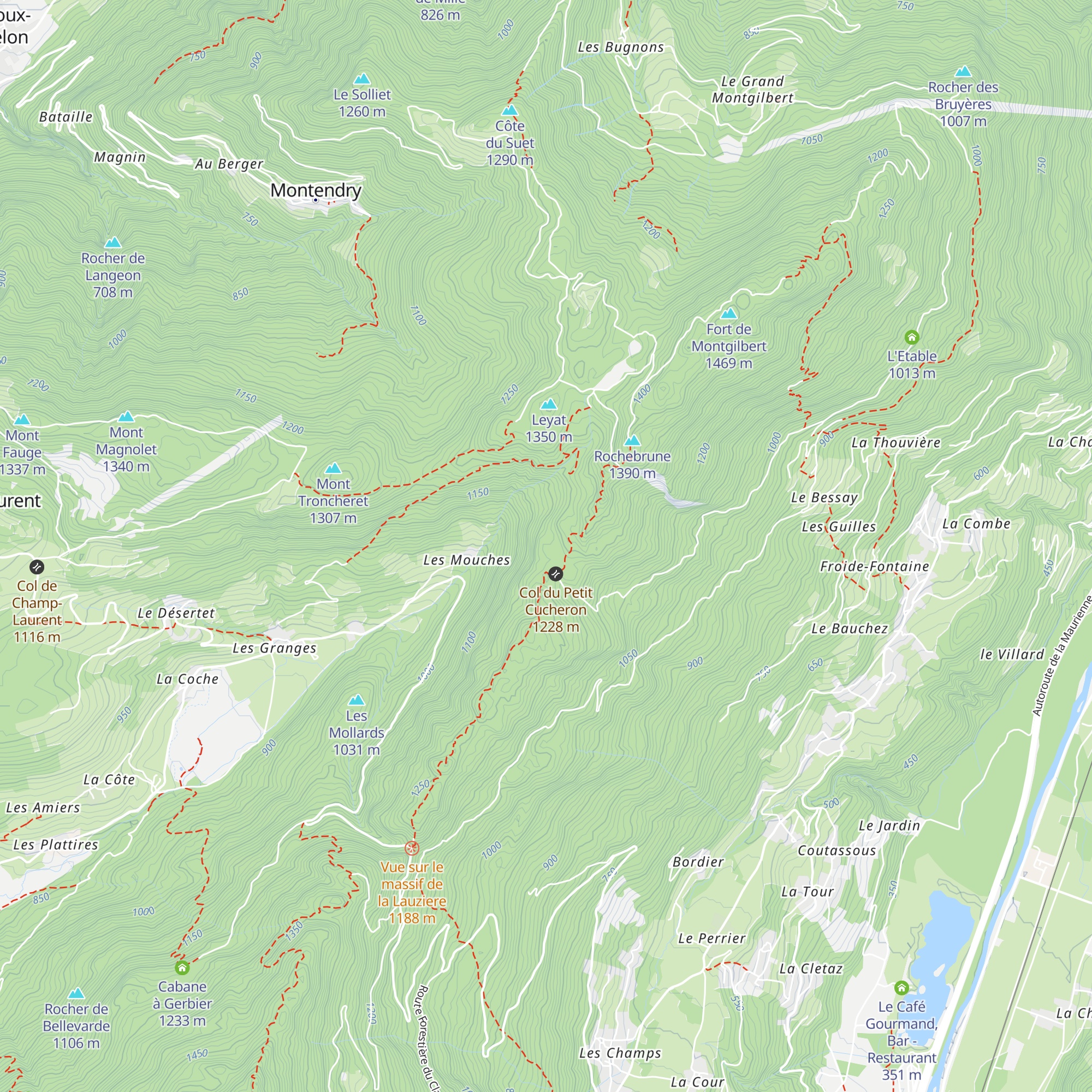 Refuge du Col du Petit Cucheron map