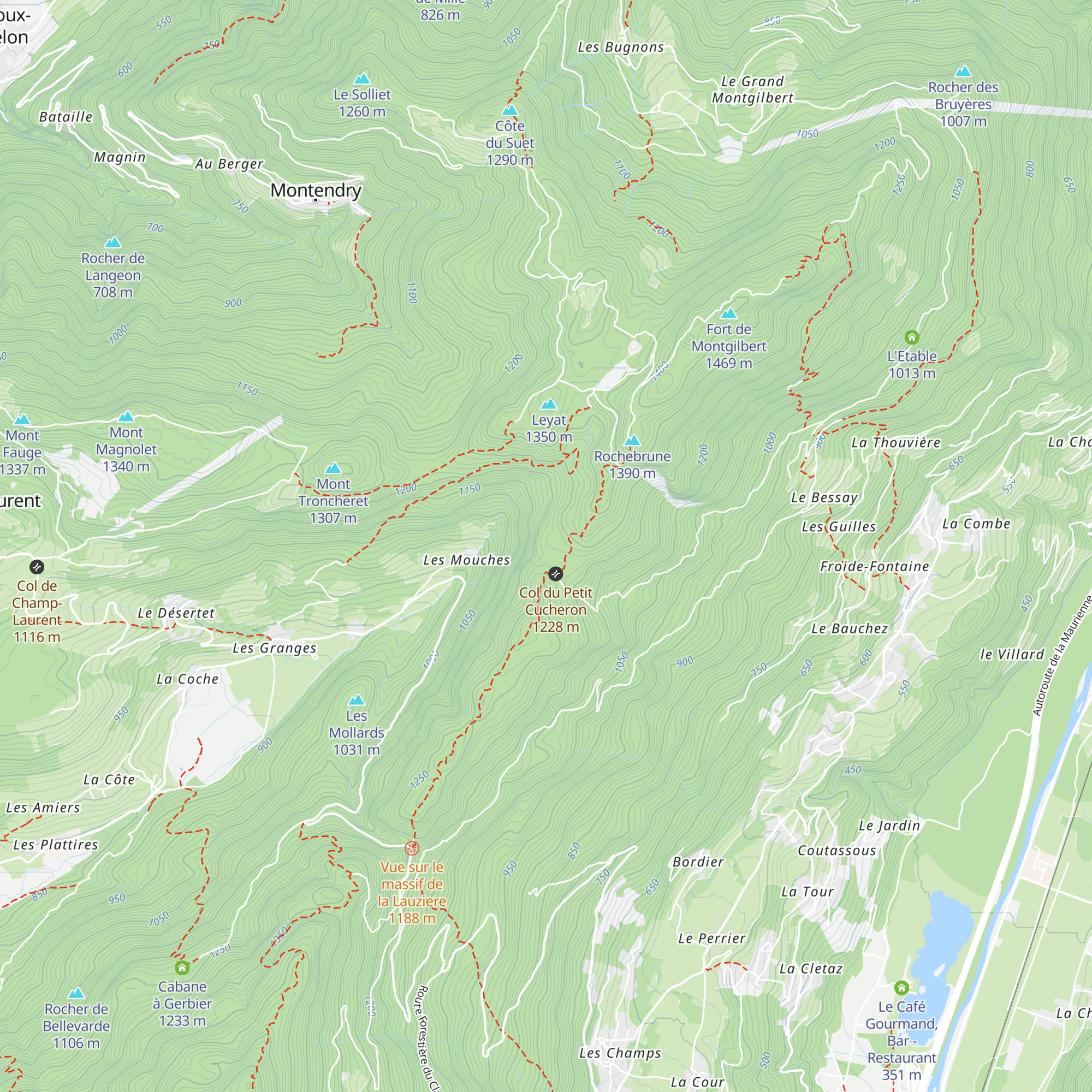 Refuge du Col du Petit Cucheron map