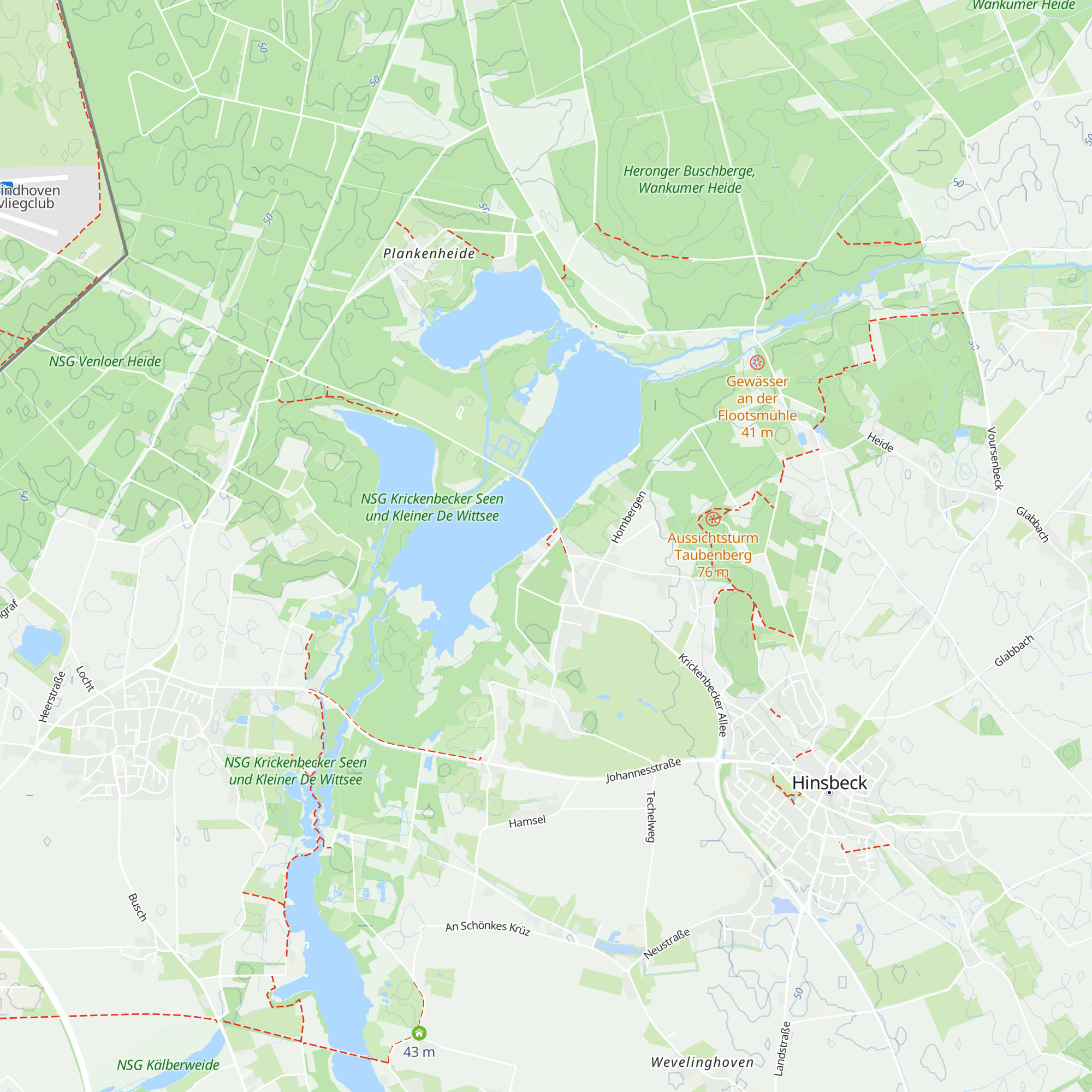 Infozentrum Krickenbecker Seen map