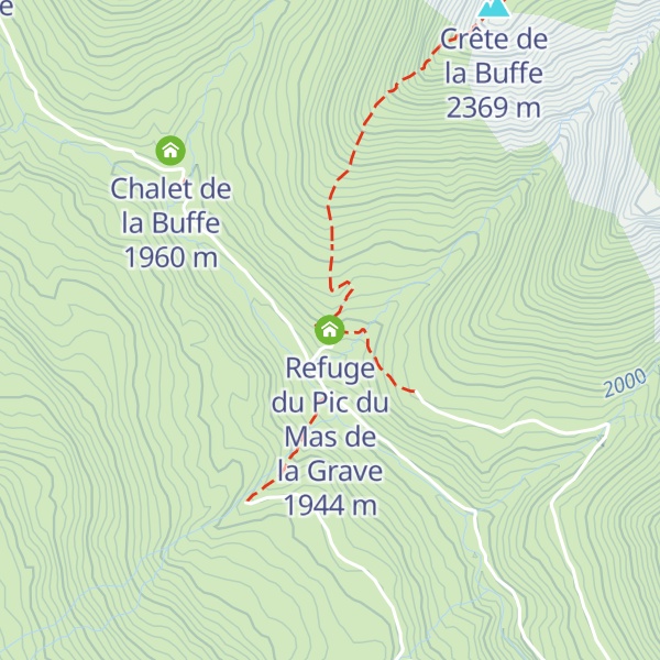 Map of Refuge du Pic du Mas de la Grave