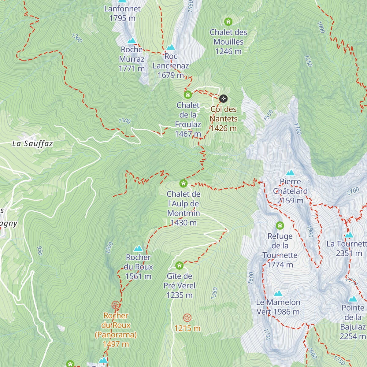 Chalet de l'Aulp de Montmin map