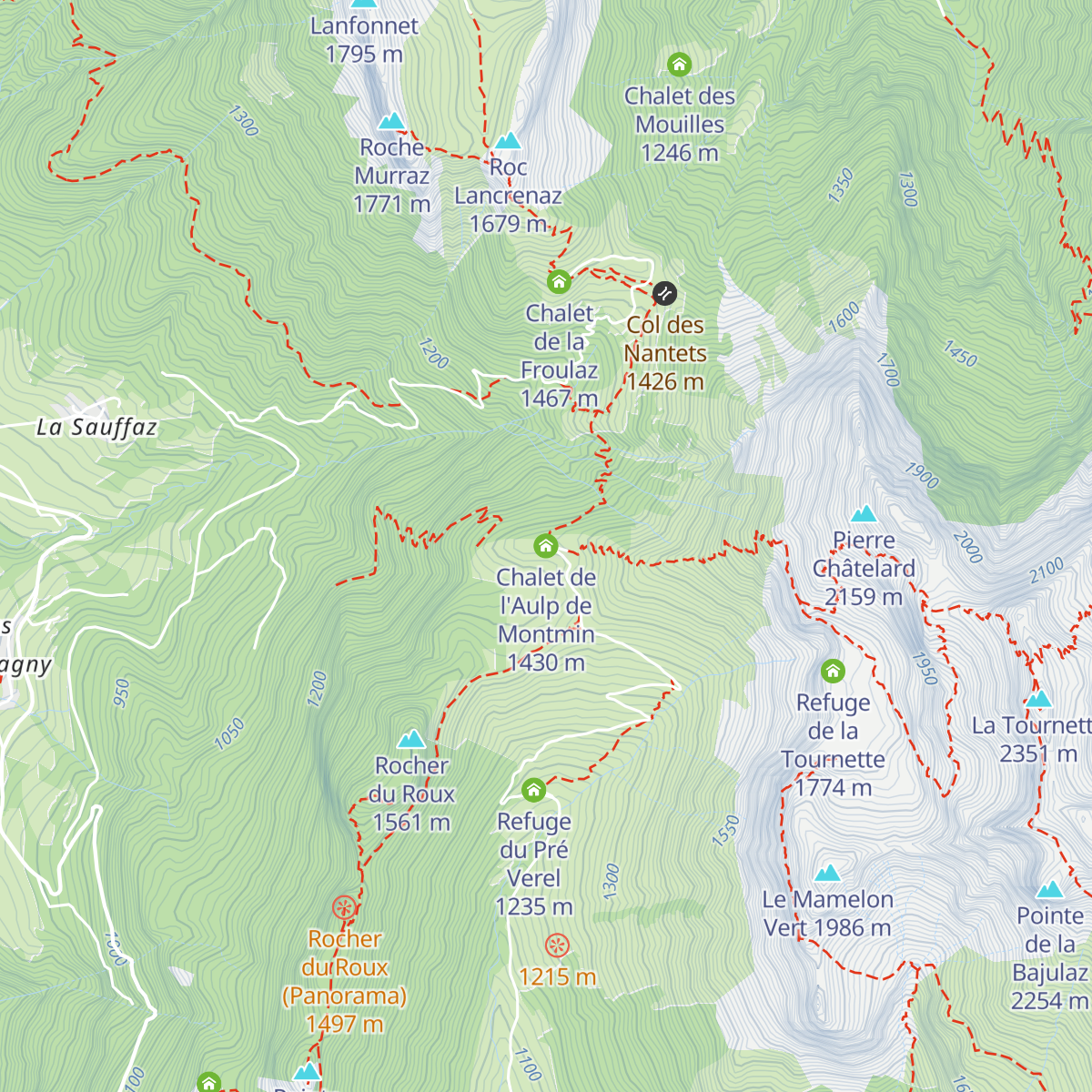 Chalet de l'Aulp de Montmin map
