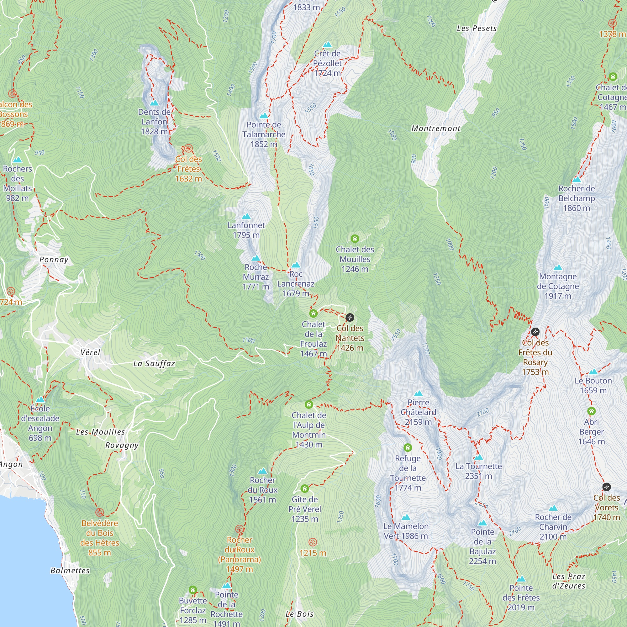 Chalet de la Froulaz map