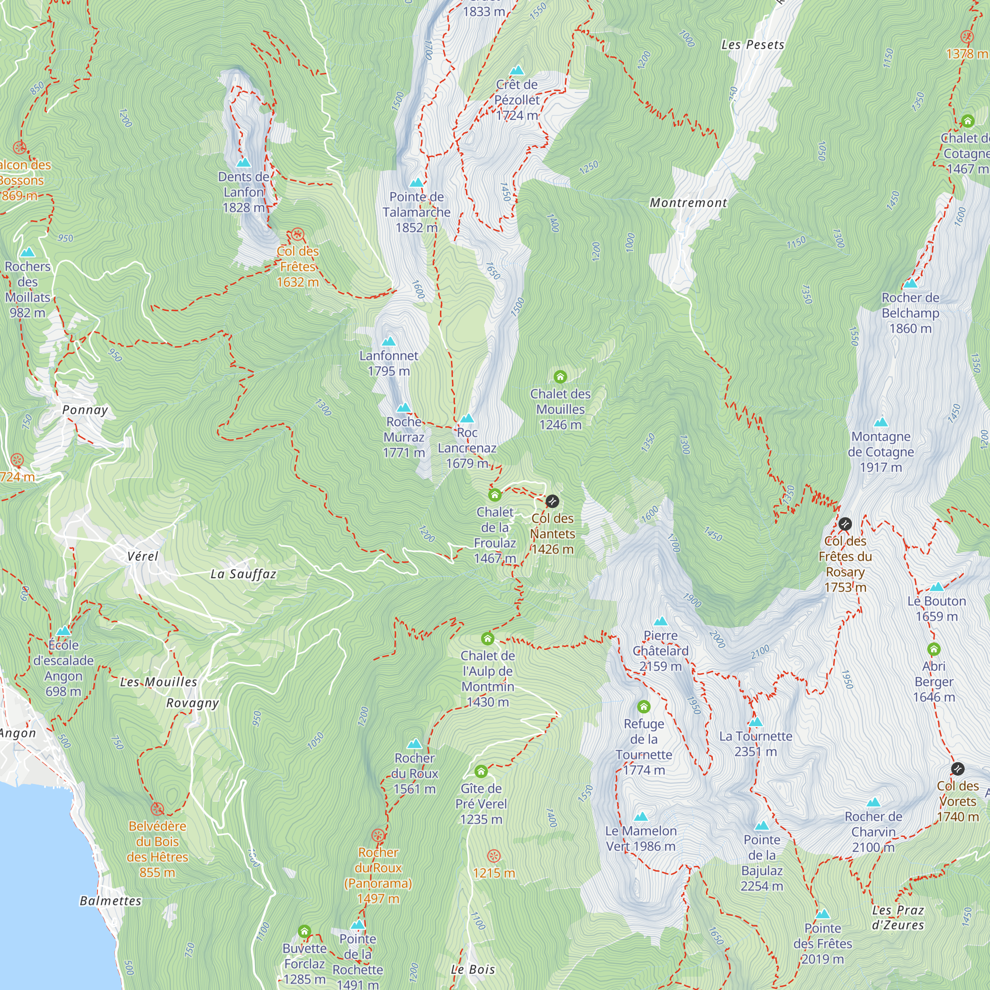 Chalet de la Froulaz map