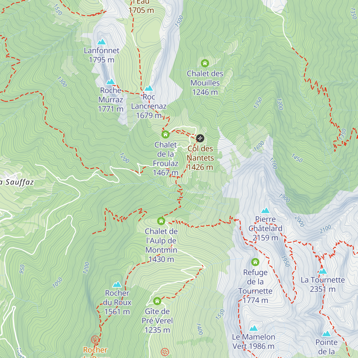 Chalet des Crottes map