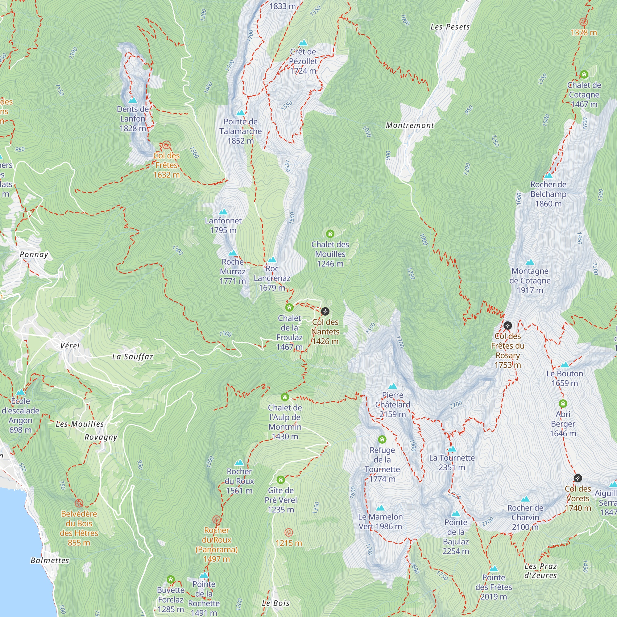 Chalet des Nantets map