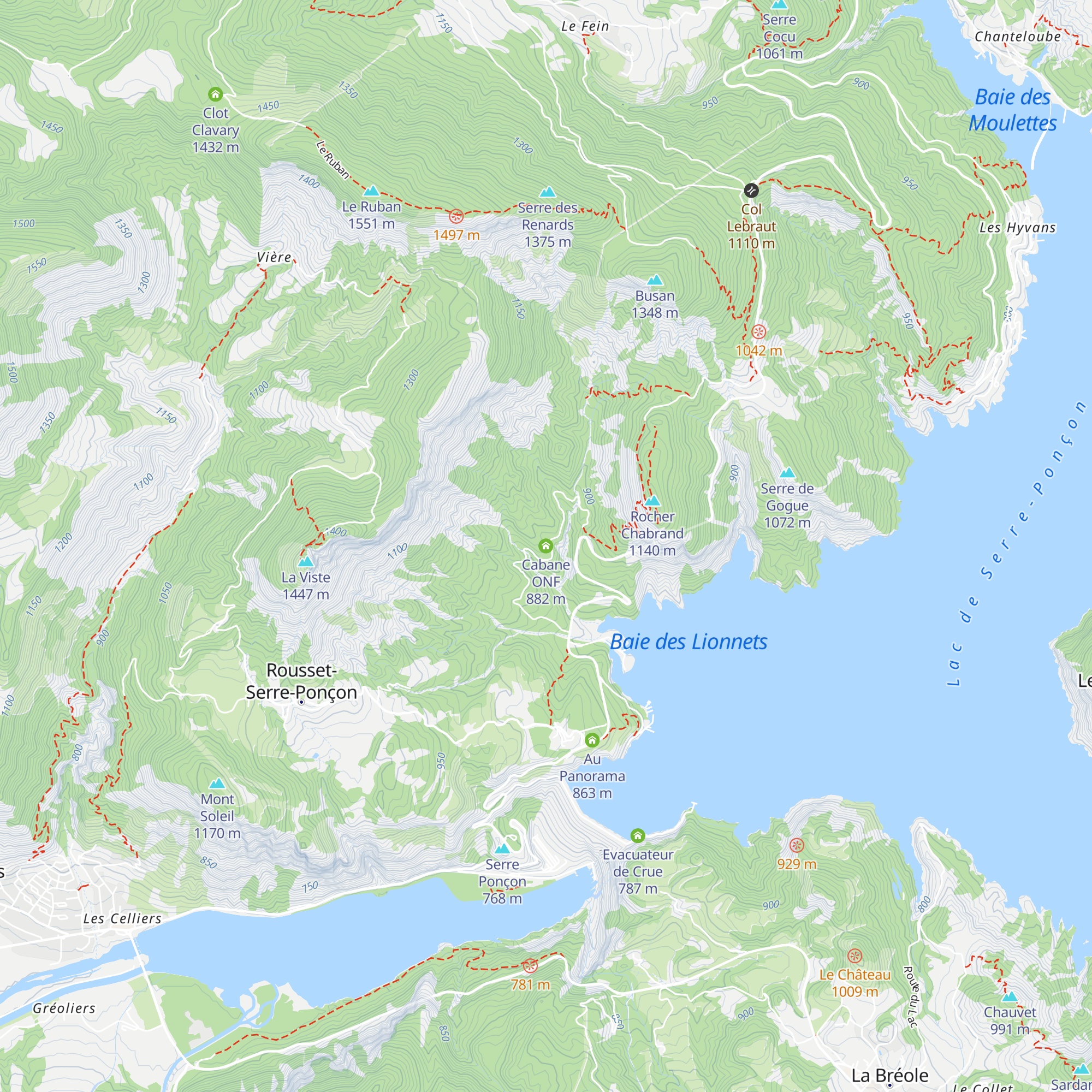 Cabane ONF map
