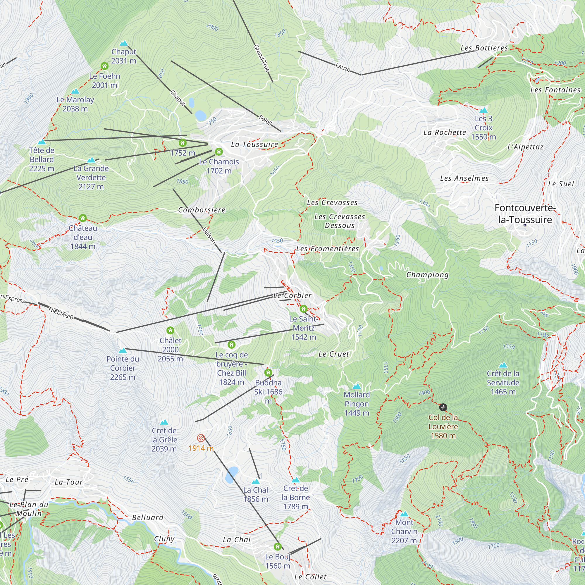 Descente Gourmande map