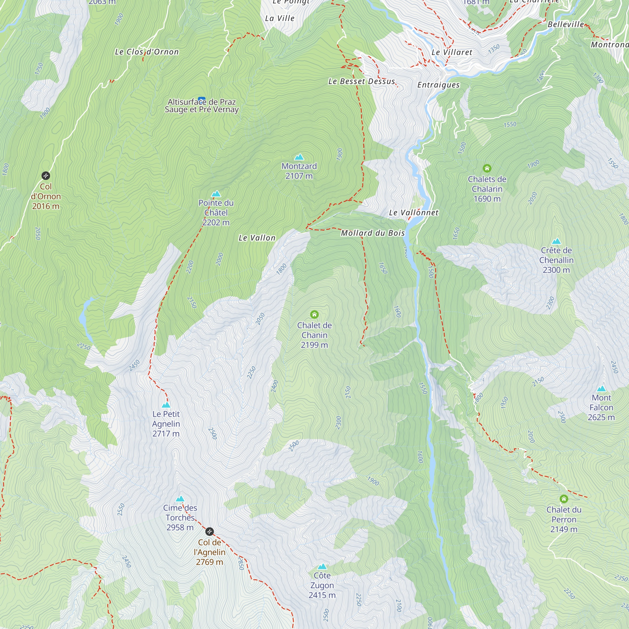 Chalet de Chanin map