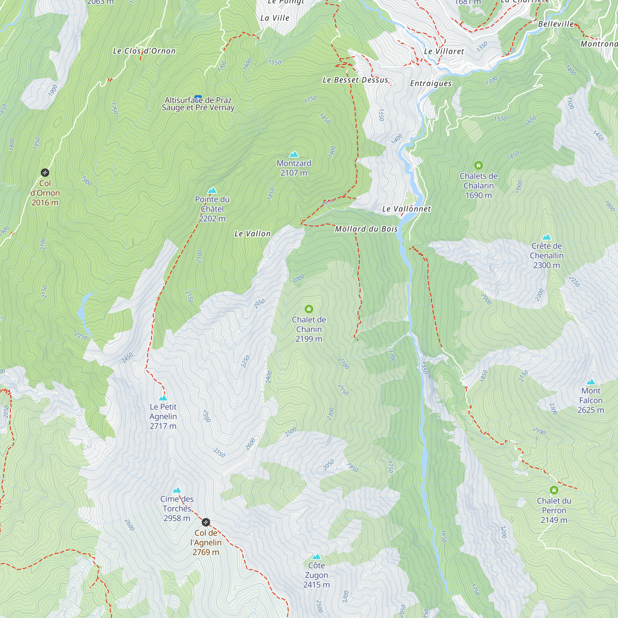 Chalet de Chanin map