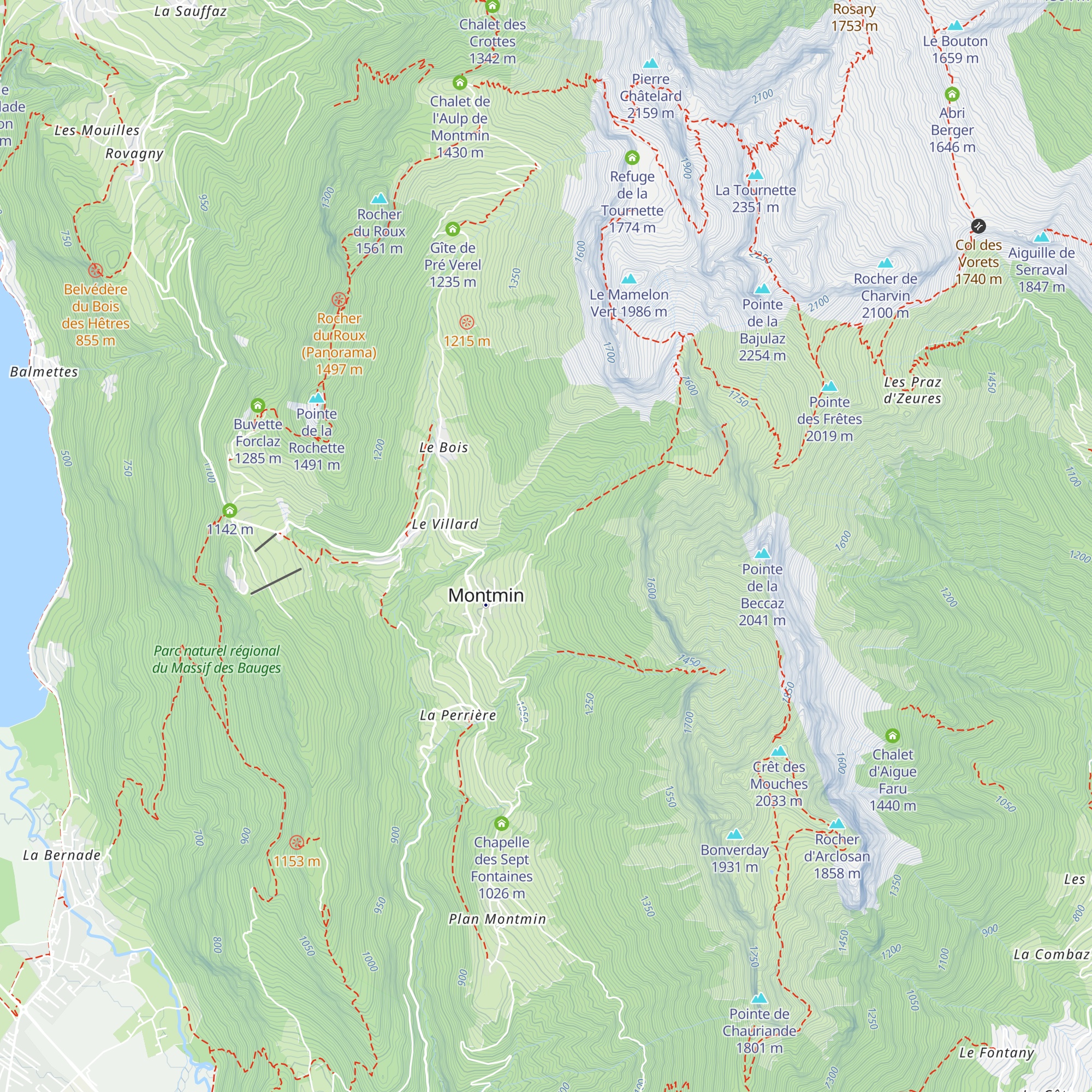 Les Lieusaz map