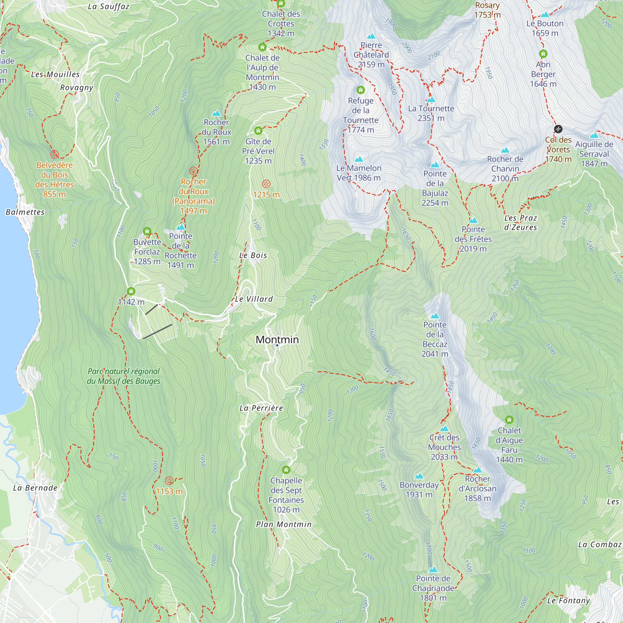 Les Lieusaz map