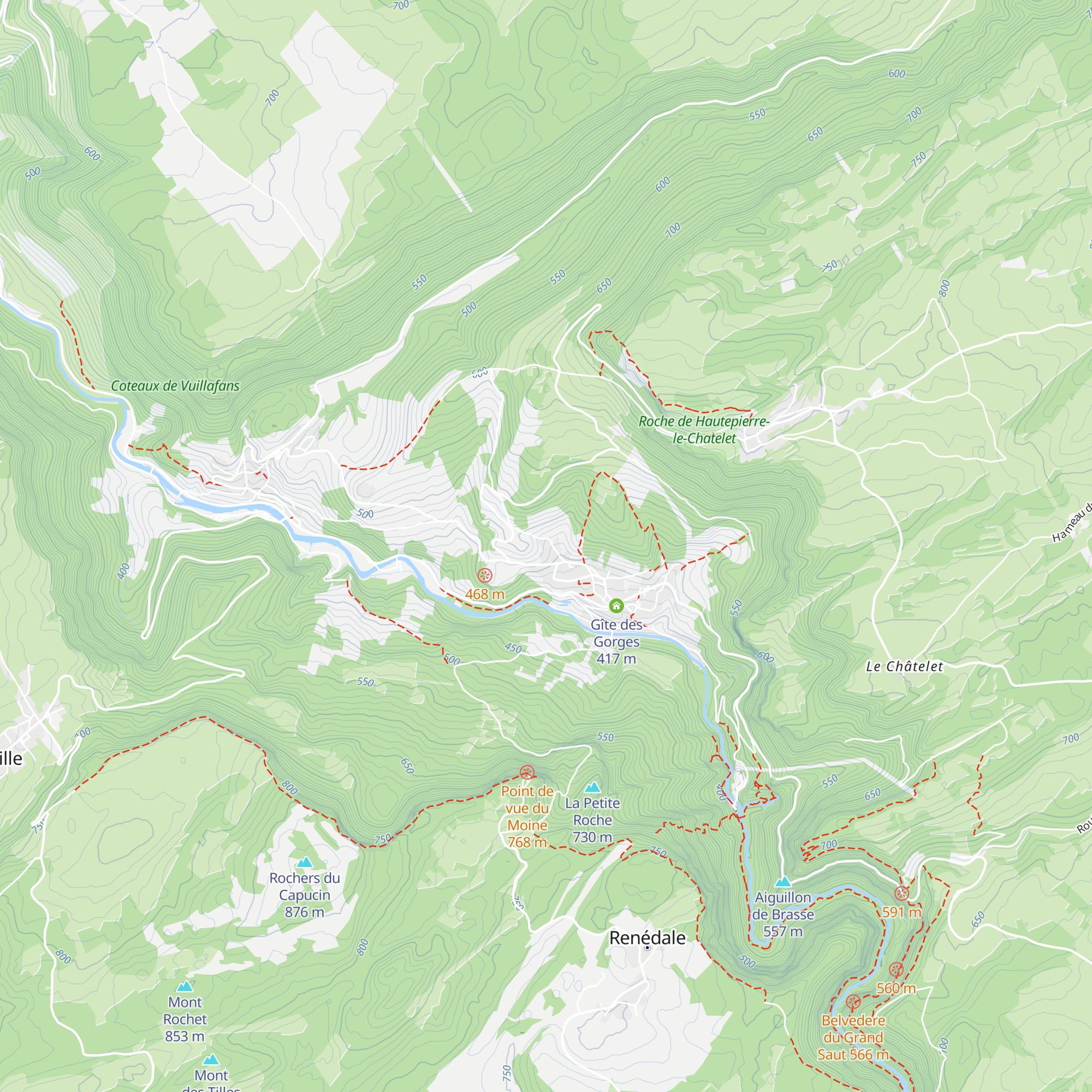 Gîtes du Miaboulet map
