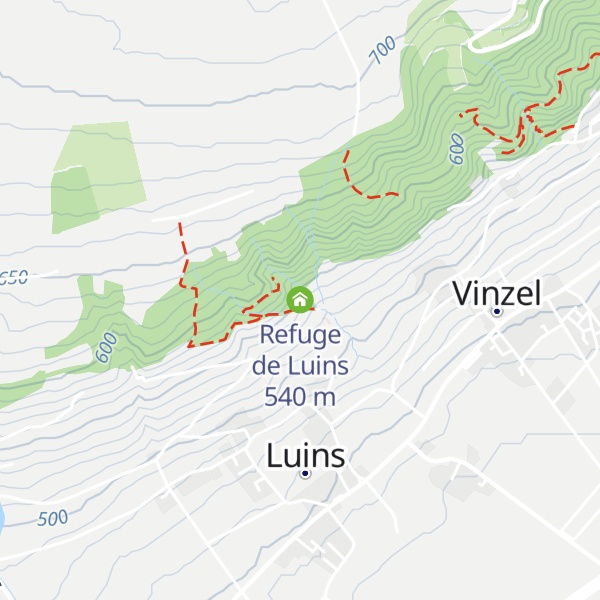 Map of Refuge de Luins