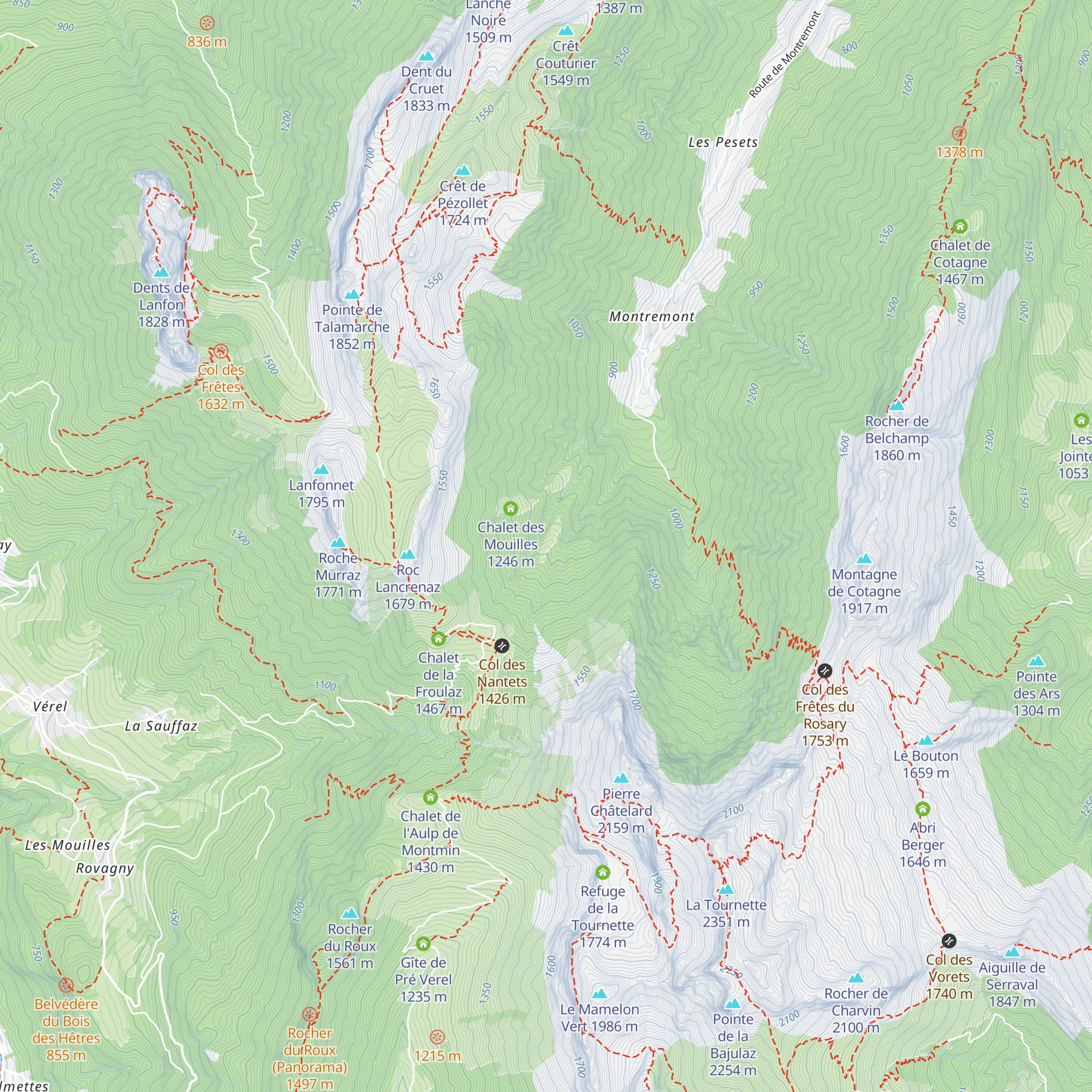 Chalet du Mont map