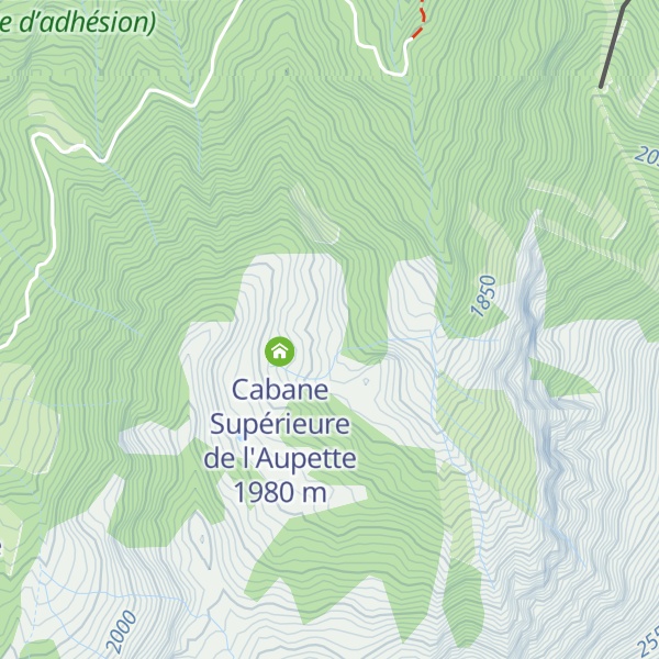 Map of Cabane de l'Aupette