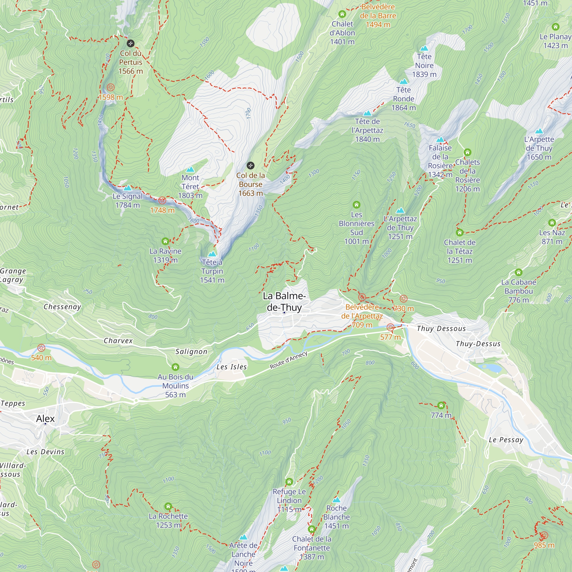Les Challes map