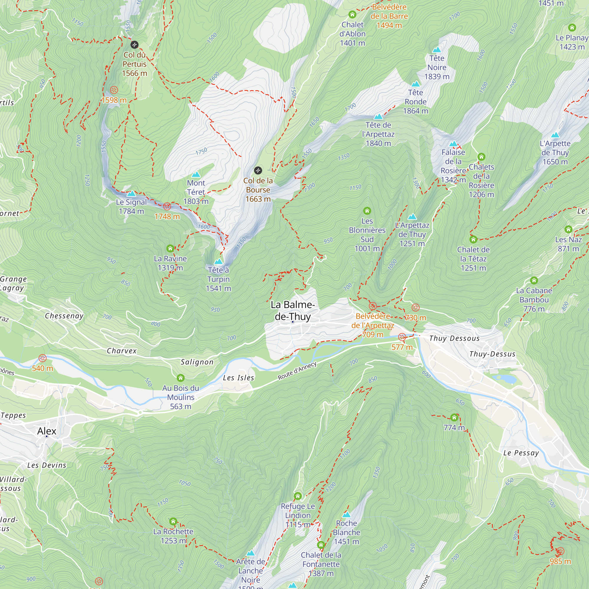 Les Challes map