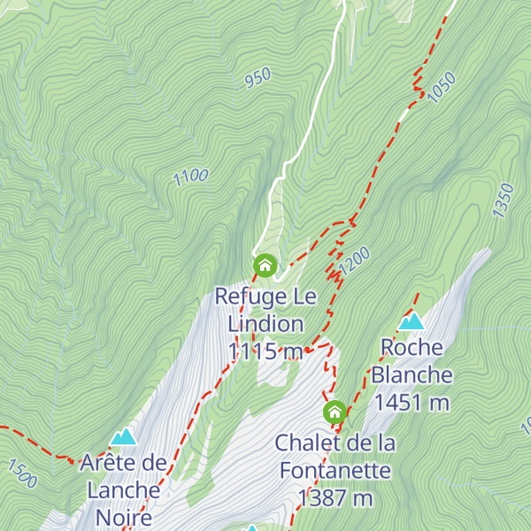 Map of Refuge Le Lindion