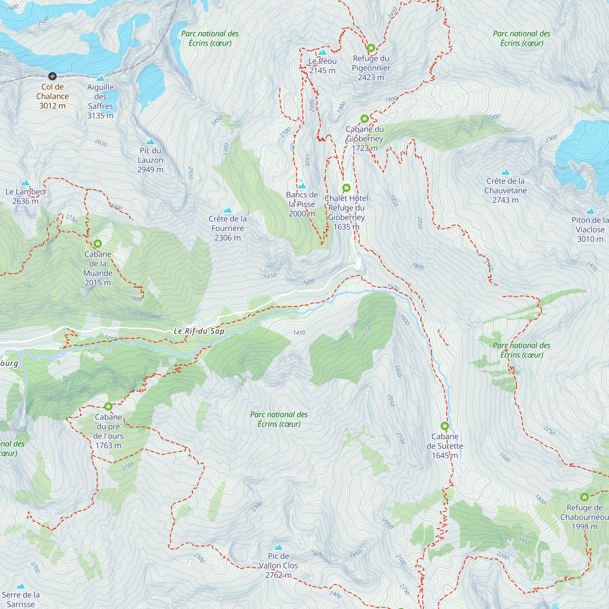Refuge du Clot - Xavier Blanc map
