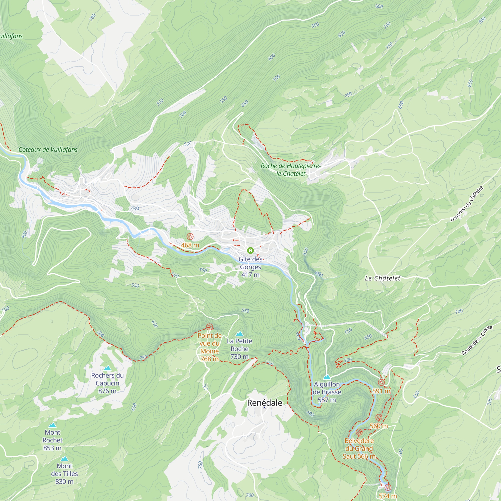 Gîte des Gorges map