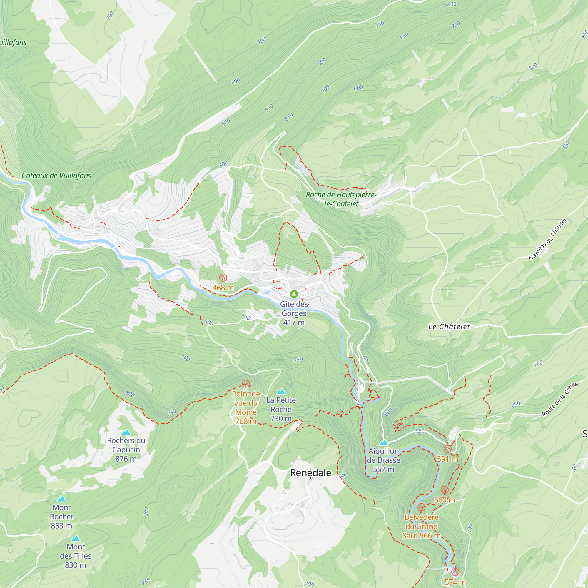 Gîte des Gorges map