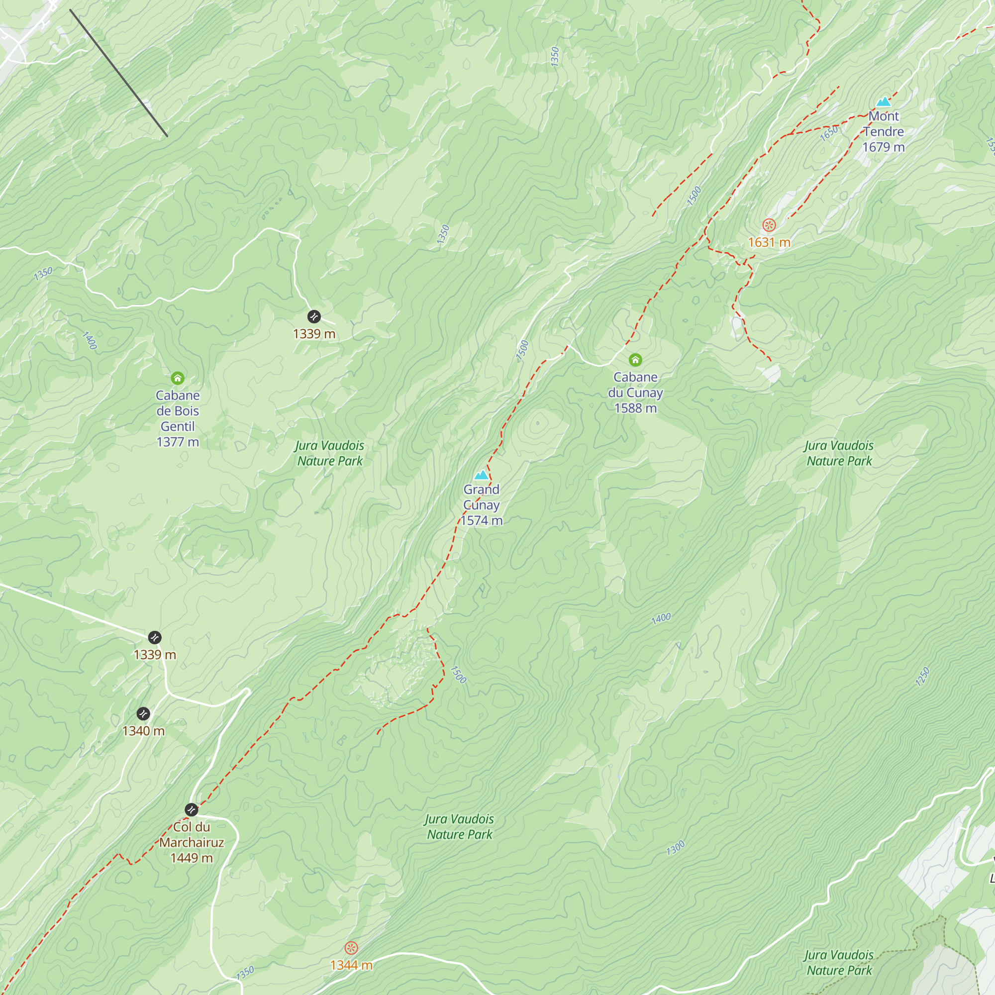 Cabane du Grand-Cunay map
