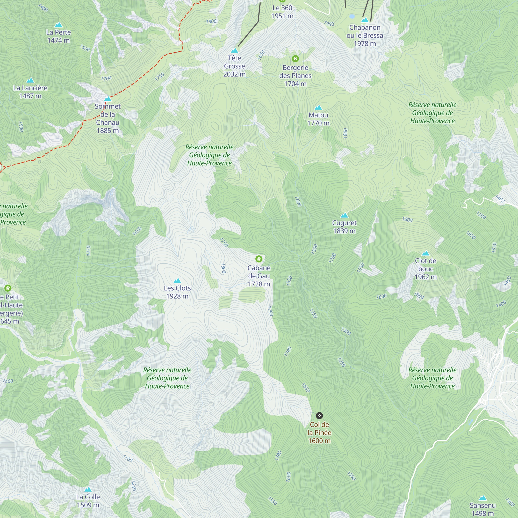 Cabane de Gau map