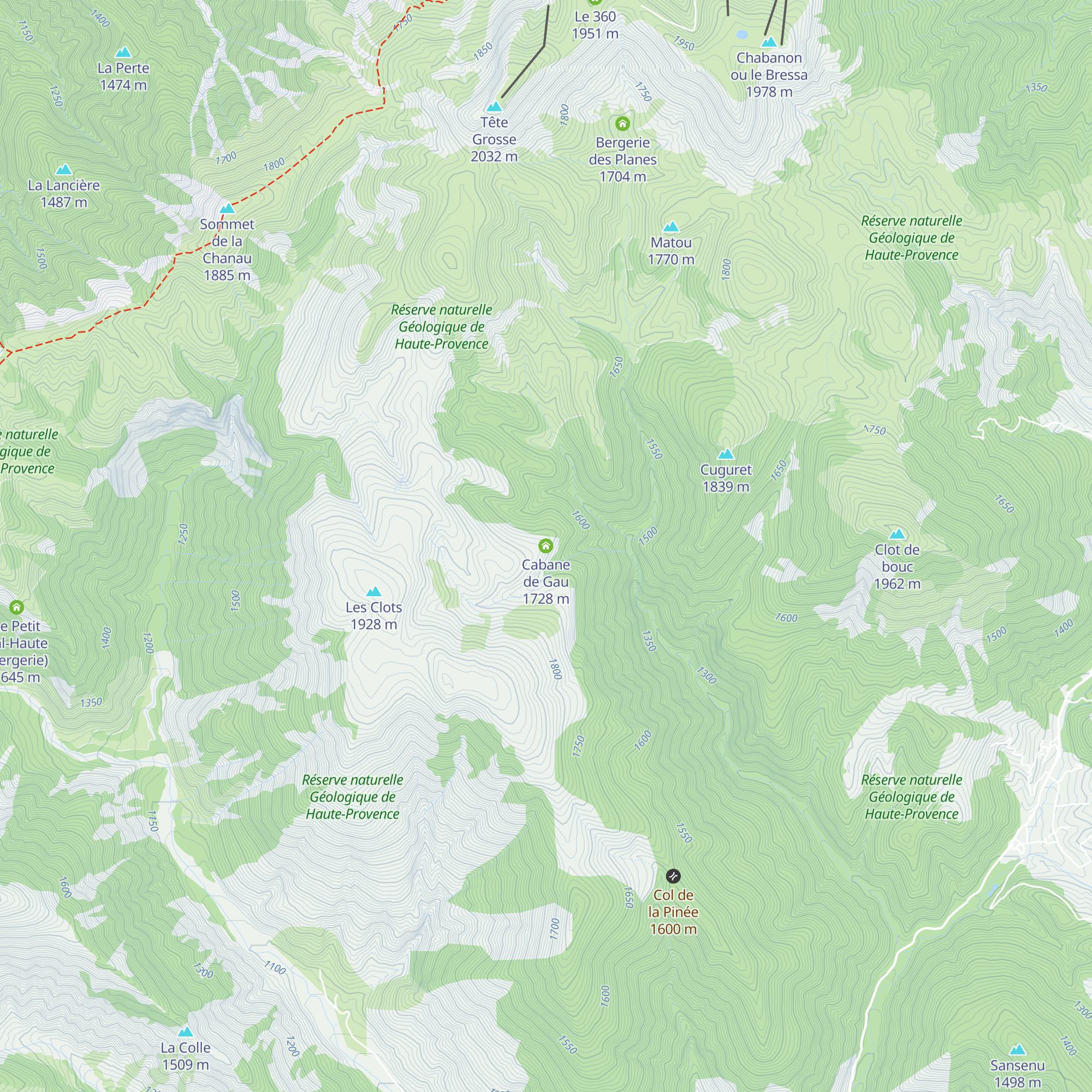 Cabane de Gau map