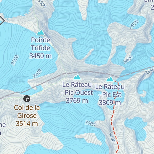 Map of Le Râteau - Pic Ouest