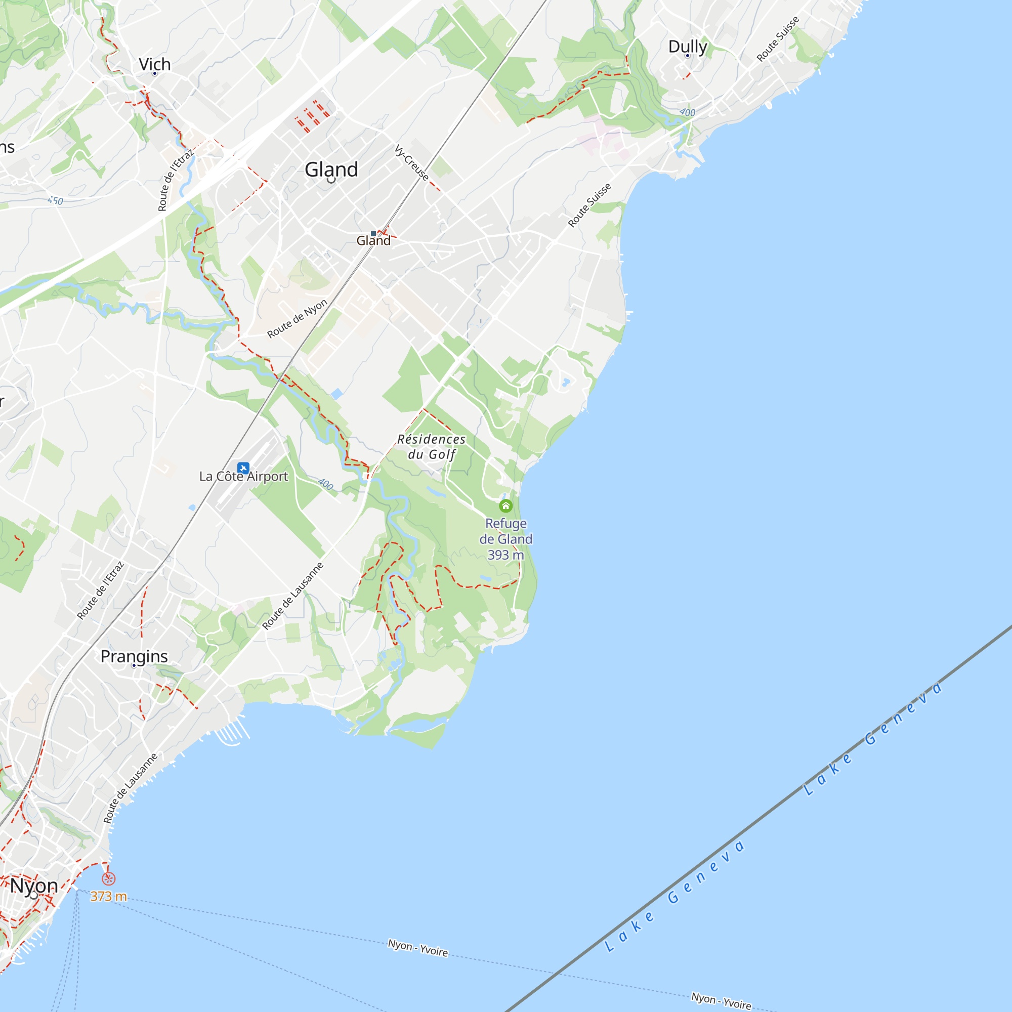Refuge de Gland map