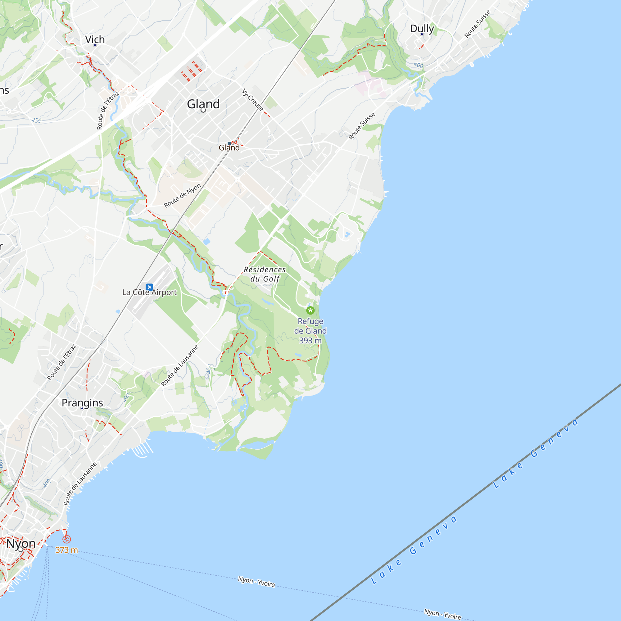 Refuge de Gland map