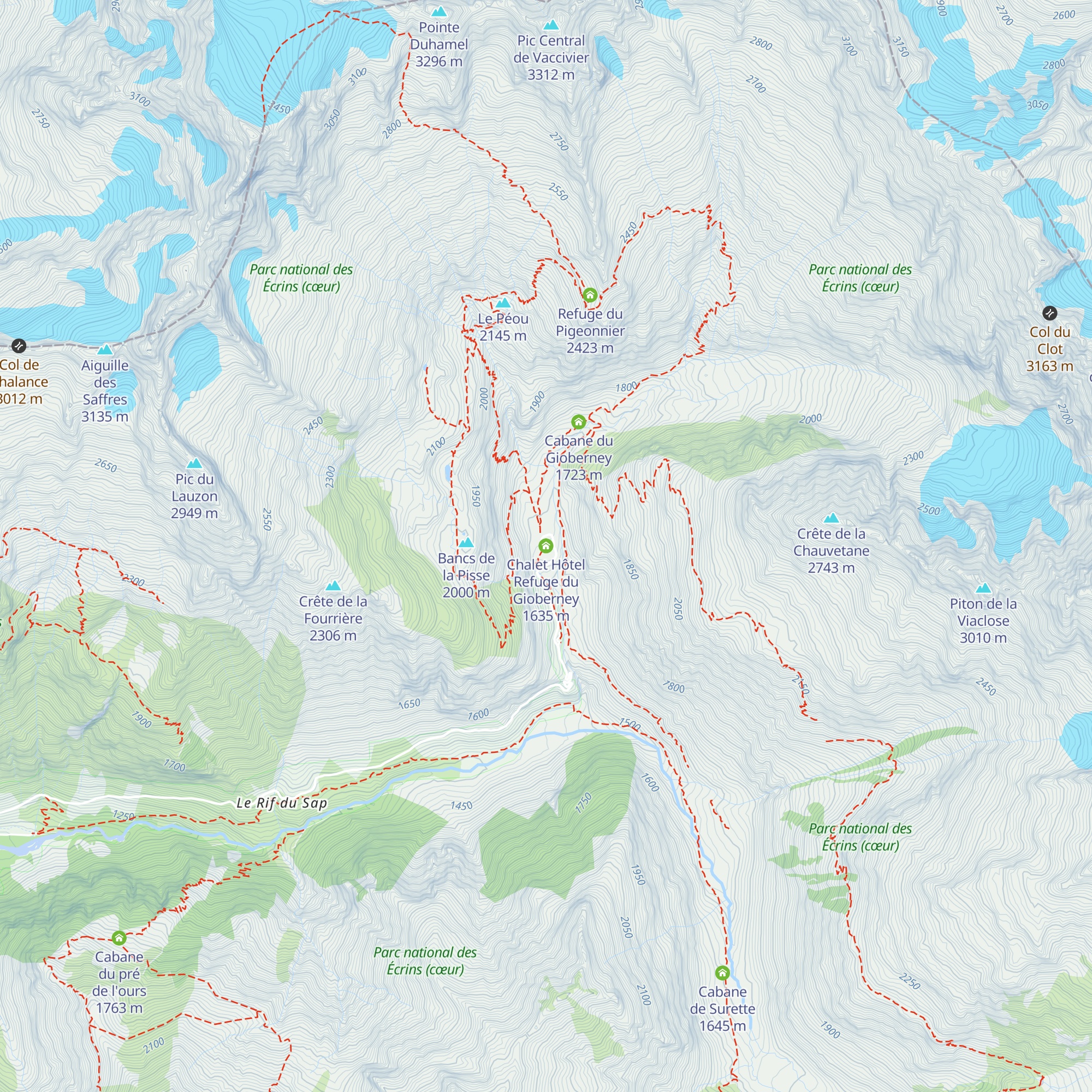 Chalet Hôtel Refuge du Gioberney map