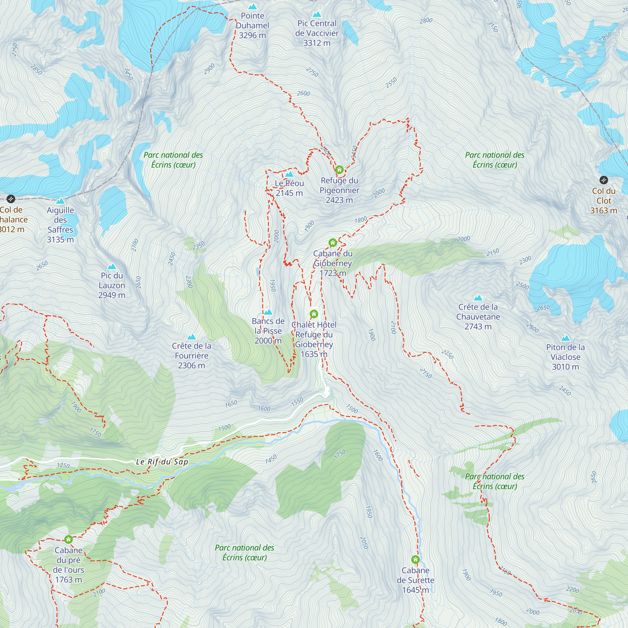 Chalet Hôtel Refuge du Gioberney map