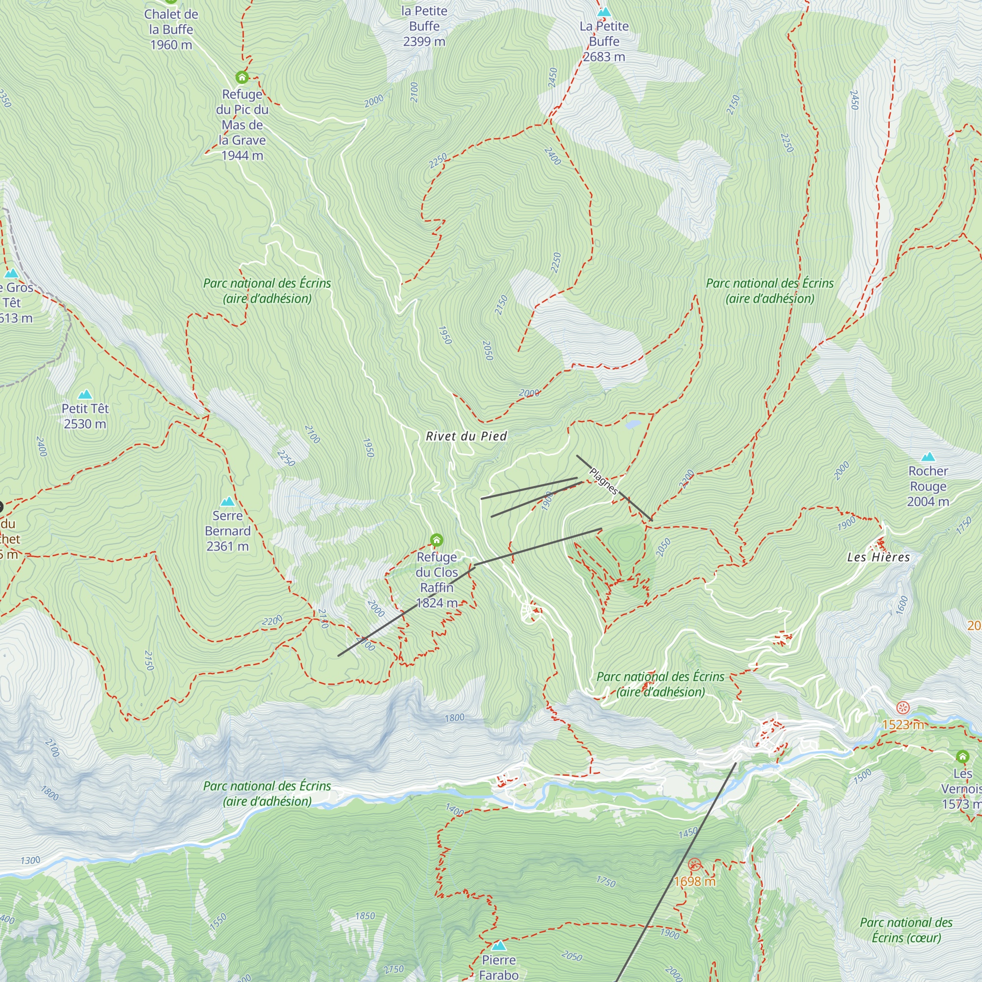 Chalet des Plagnes map
