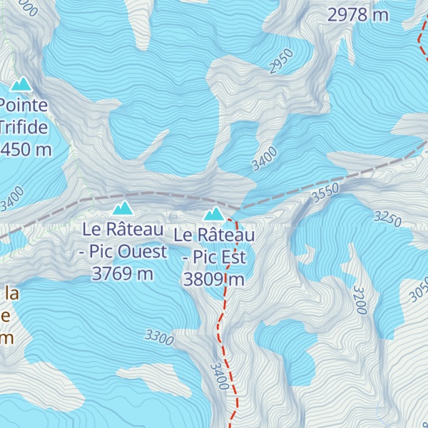 Map of Le Râteau - Pic Est