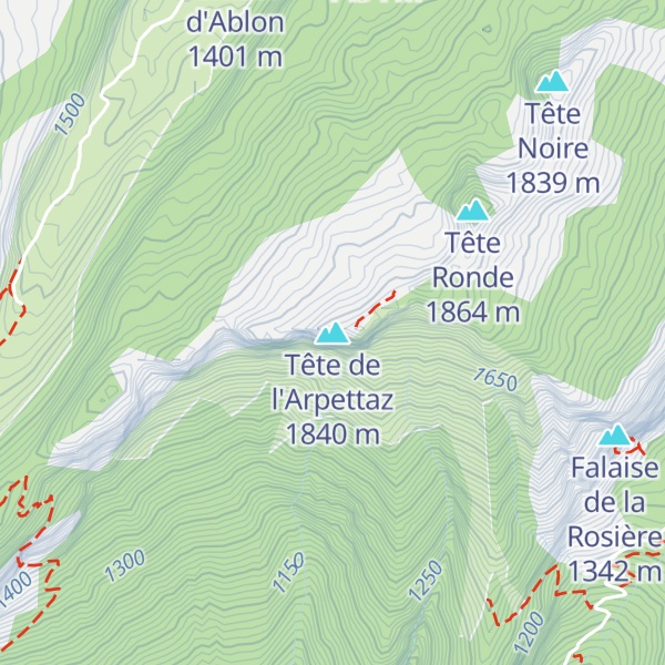 Map of Tête de l'Arpettaz