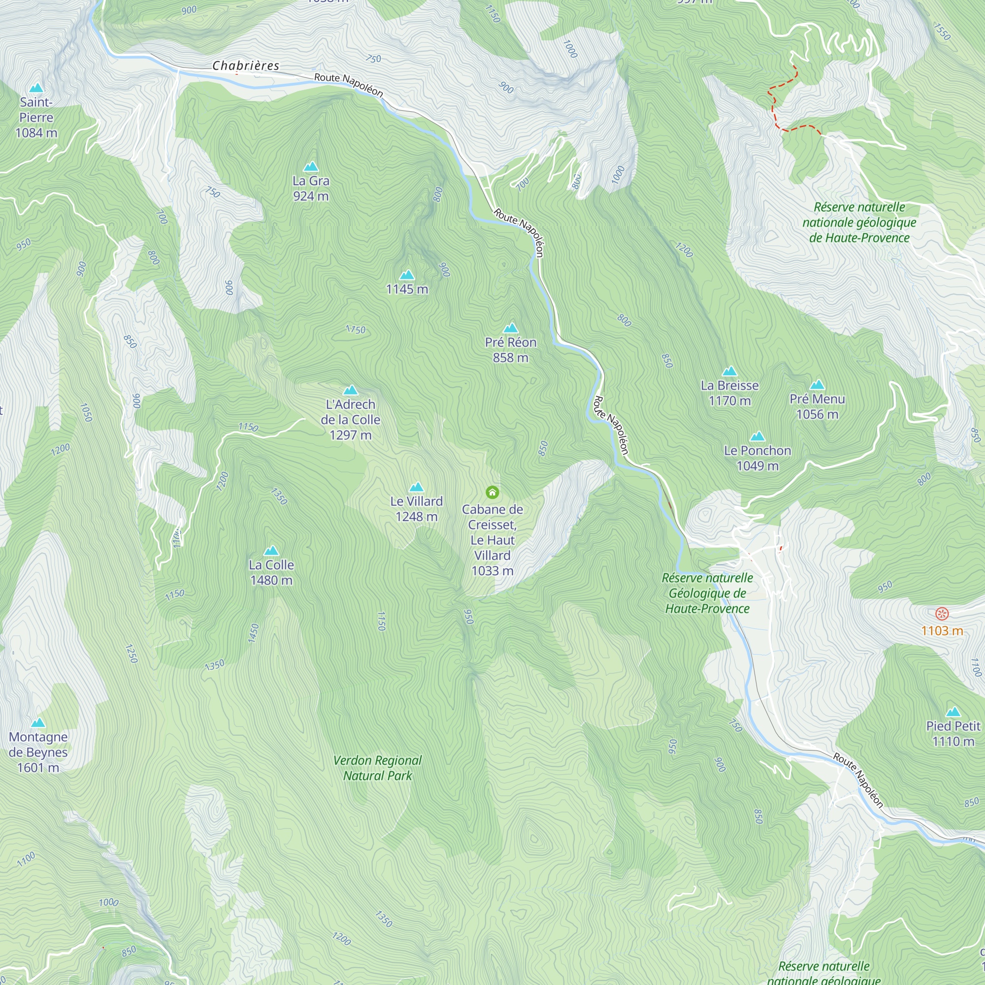 Cabane de Creisset, Le Haut Villard map