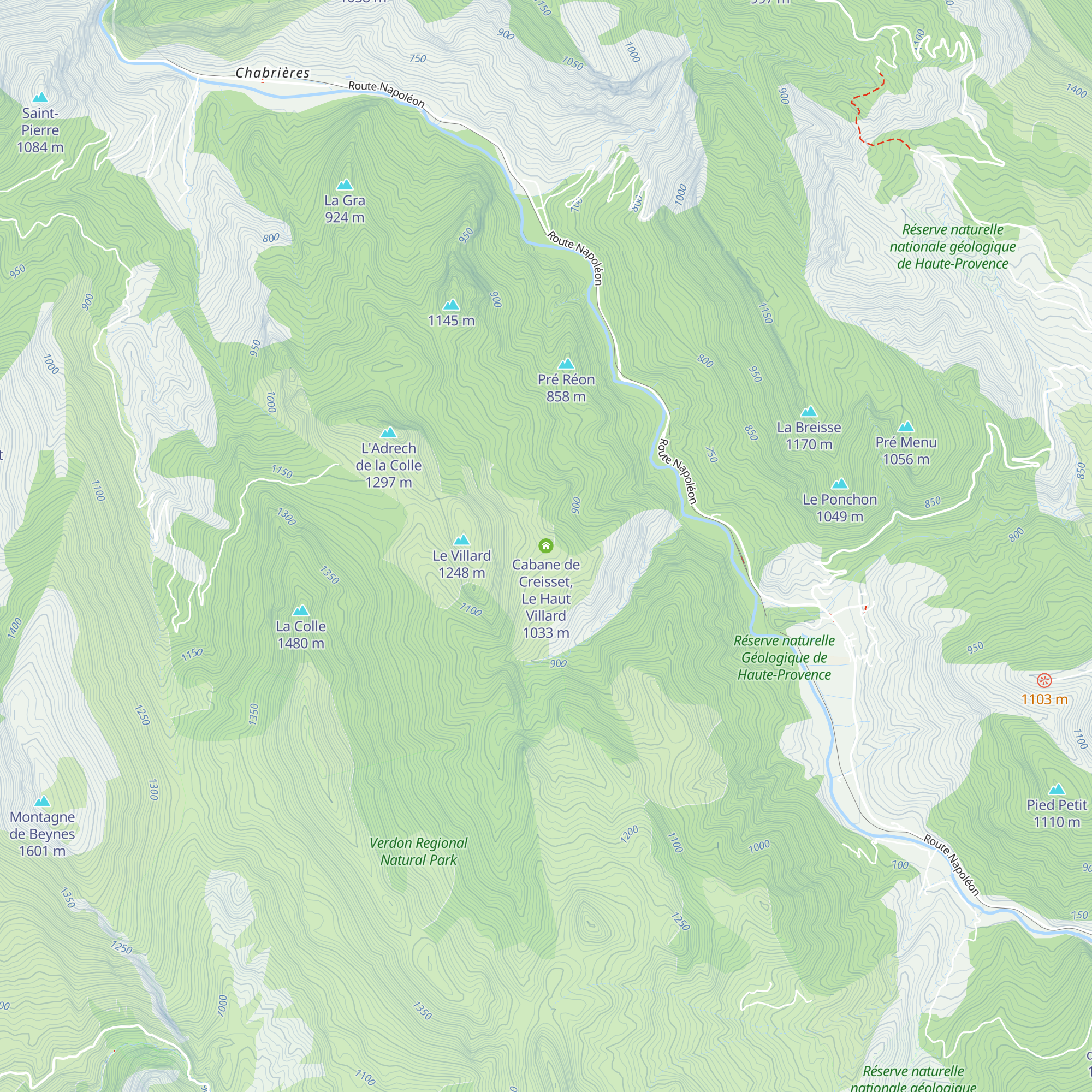 Cabane de Creisset, Le Haut Villard map