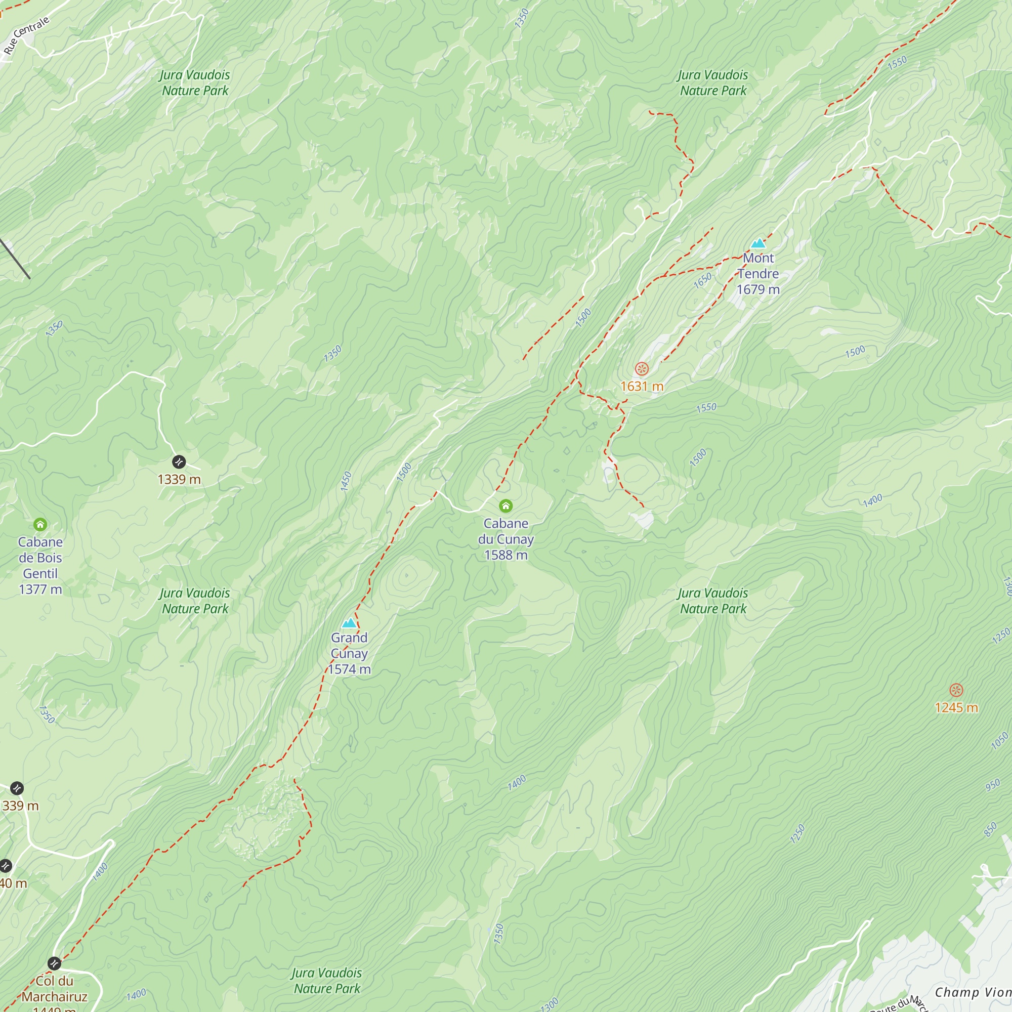 Cabane du Cunay map