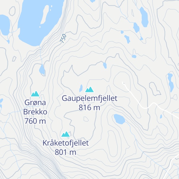 Map of Gaupelemfjellet