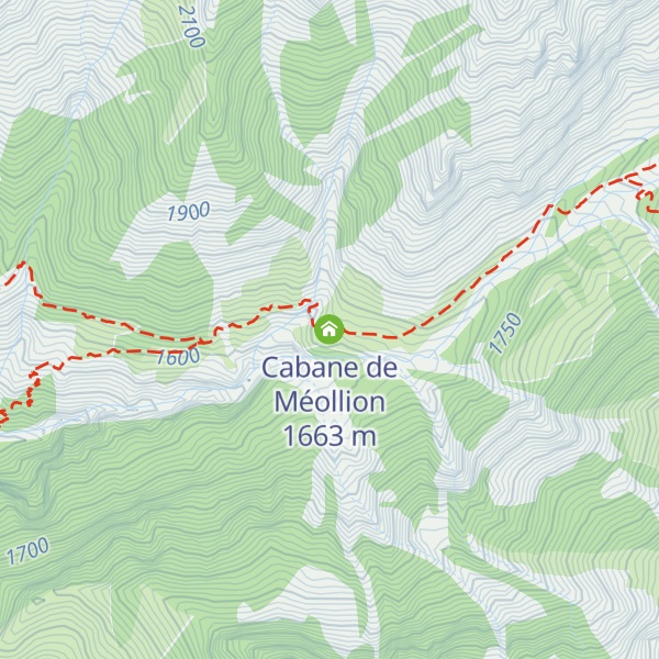 Map of Cabane de Méollion